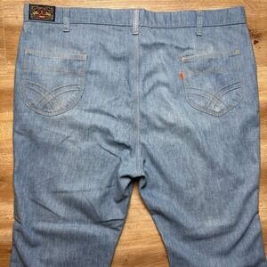 Vintage 70s Levis 517 Jeans Men 42x30 Blue Bootcut Orange Tab Rare Hemmed 27"